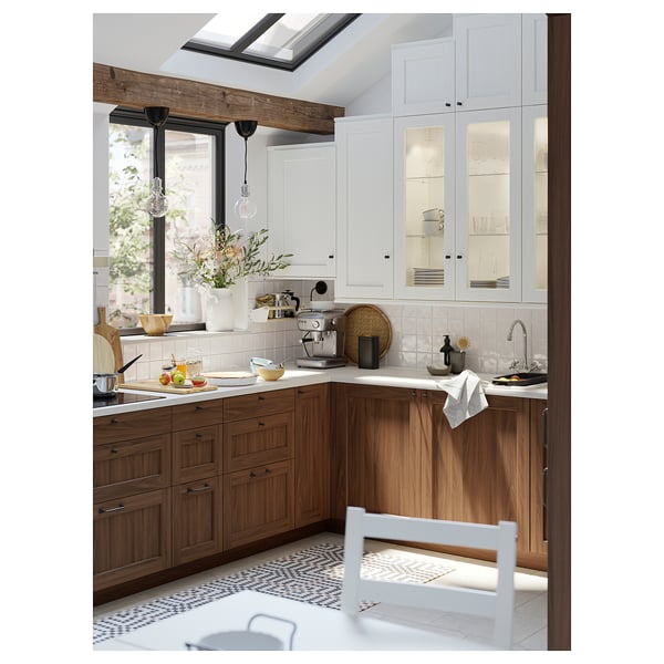 LOCKEBO Barra de cocina personalizada, color hueso efecto de mármol/compuesto de vidrio, 1 1/8 "