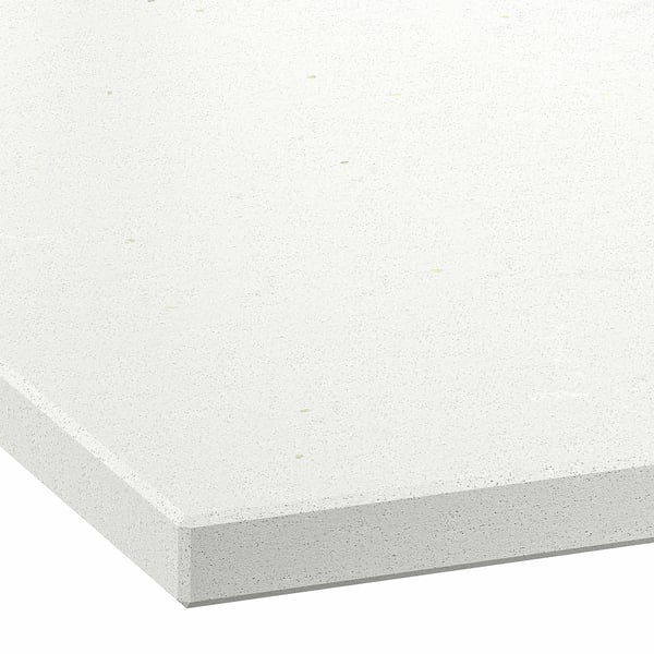 LOCKEBO Barra de cocina personalizada, color hueso gris/efecto de concreto compuesto de vidrio, 1 1/8 "