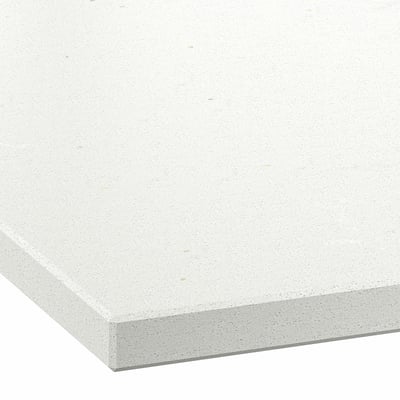 LOCKEBO Barra de cocina personalizada, color hueso gris/efecto de concreto compuesto de vidrio, 1 1/8 "