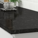 LOCKEBO Barra de cocina personalizada, negro efecto de mármol/compuesto de vidrio, 1 1/8 "