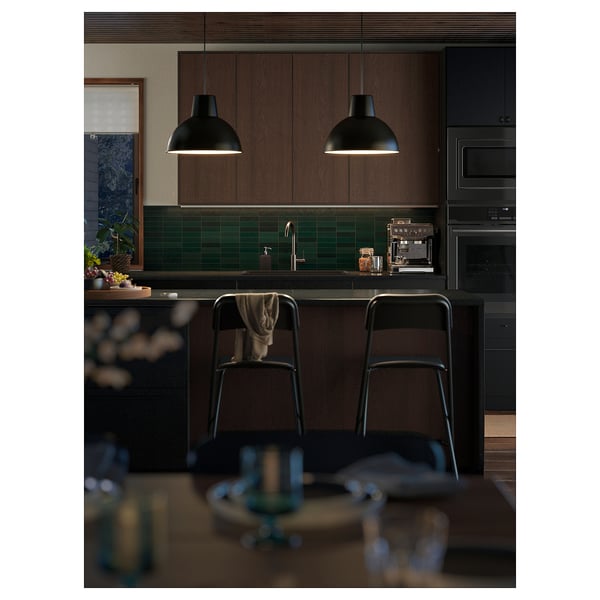 LOCKEBO Barra de cocina personalizada, negro efecto de mármol/compuesto de vidrio, 1 1/8 "