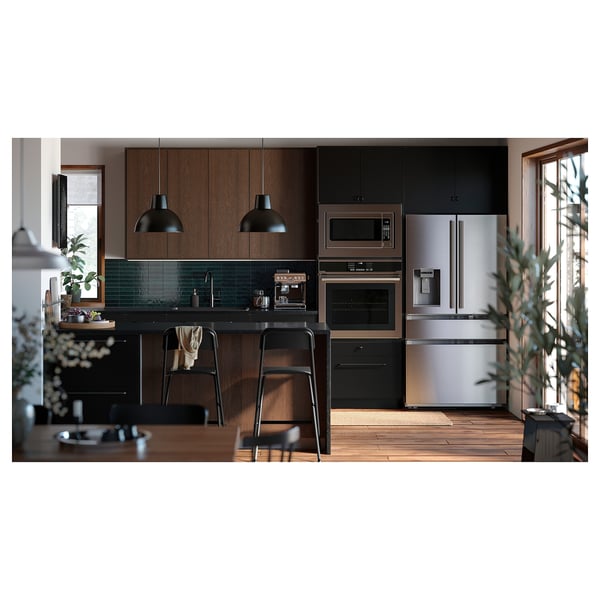 LOCKEBO Barra de cocina personalizada, negro efecto de mármol/compuesto de vidrio, 1 1/8 "