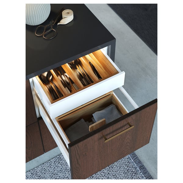 LOCKEBO Barra de cocina personalizada, negro efecto de piedra/compuesto de vidrio, 1 1/8 "