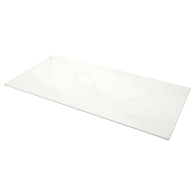 LOCKEBO Encimera de cocina personalizada, blanco/gris efecto mármol alegre/compuesto de vidrio, 1 1/8 "