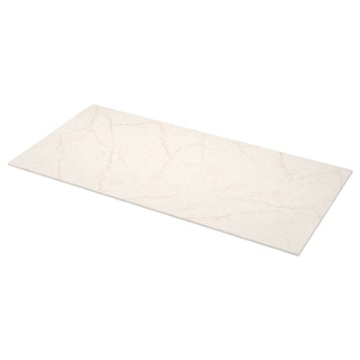 LOCKEBO Encimera de cocina personalizada, color hueso/beige efecto de mármol/compuesto de vidrio, 1 1/8 "