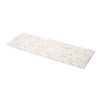 LOCKEBO Encimera de cocina personalizada, color hueso efecto mármol gris/compuesto de vidrio, 1 1/8 "