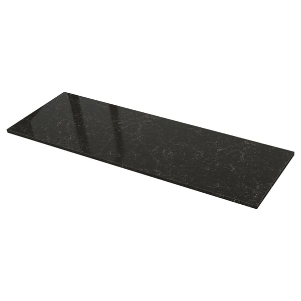 LOCKEBO Encimera de cocina personalizada, negro efecto de mármol/compuesto de vidrio, 1 1/8 "