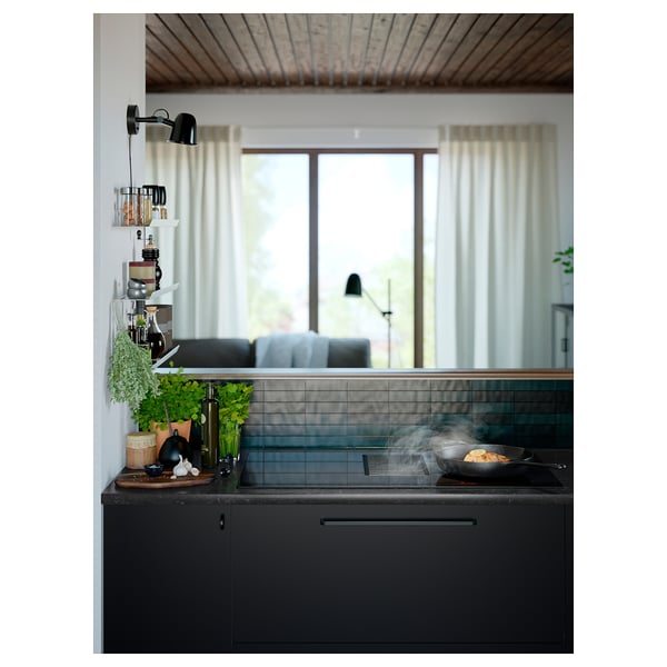 LOCKEBO Encimera de cocina personalizada, negro efecto de mármol/compuesto de vidrio, 1 1/8 "