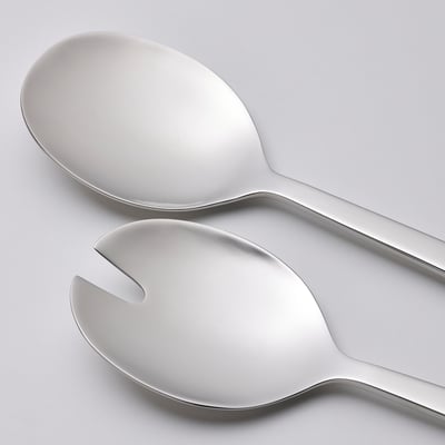 LÖFTESRIK Cubiertos ensalada, 2 piezas, acero inoxidable, 11 "