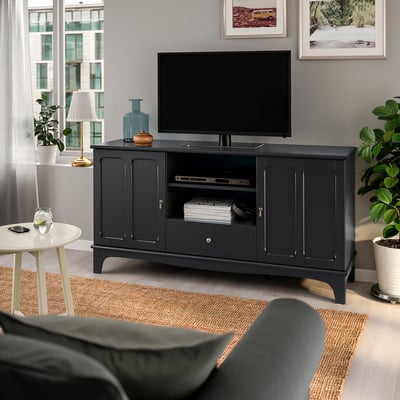 LOMMARP Banco para TV, negro, 62 5/8x17 3/4x31 7/8 "