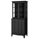 LOMMARP Gabinete+puertas de vidrio, negro, 33 7/8x78 3/8 "
