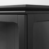 LOMMARP Gabinete+puertas de vidrio, negro, 33 7/8x78 3/8 "