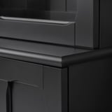 LOMMARP Gabinete+puertas de vidrio, negro, 33 7/8x78 3/8 "