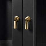 LOMMARP Gabinete+puertas de vidrio, negro, 33 7/8x78 3/8 "