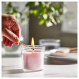 LUGNARE Vela perfumada recipiente de vidrio, Jazmín/rosado, 20 hr