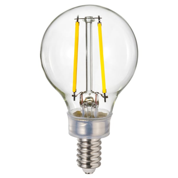LUNNOM Bombilla LED E12 de 260 lúmenes, regulable/globo vidrio transparente, 2 "