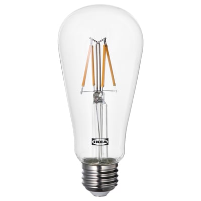 LUNNOM Bombilla LED E26 150 lúmenes, forma de gota transparente