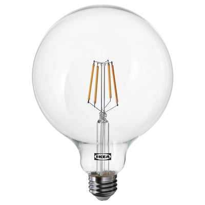 LUNNOM Bombilla LED E26 450 lúmenes, regulable/globo vidrio transparente, 5 "