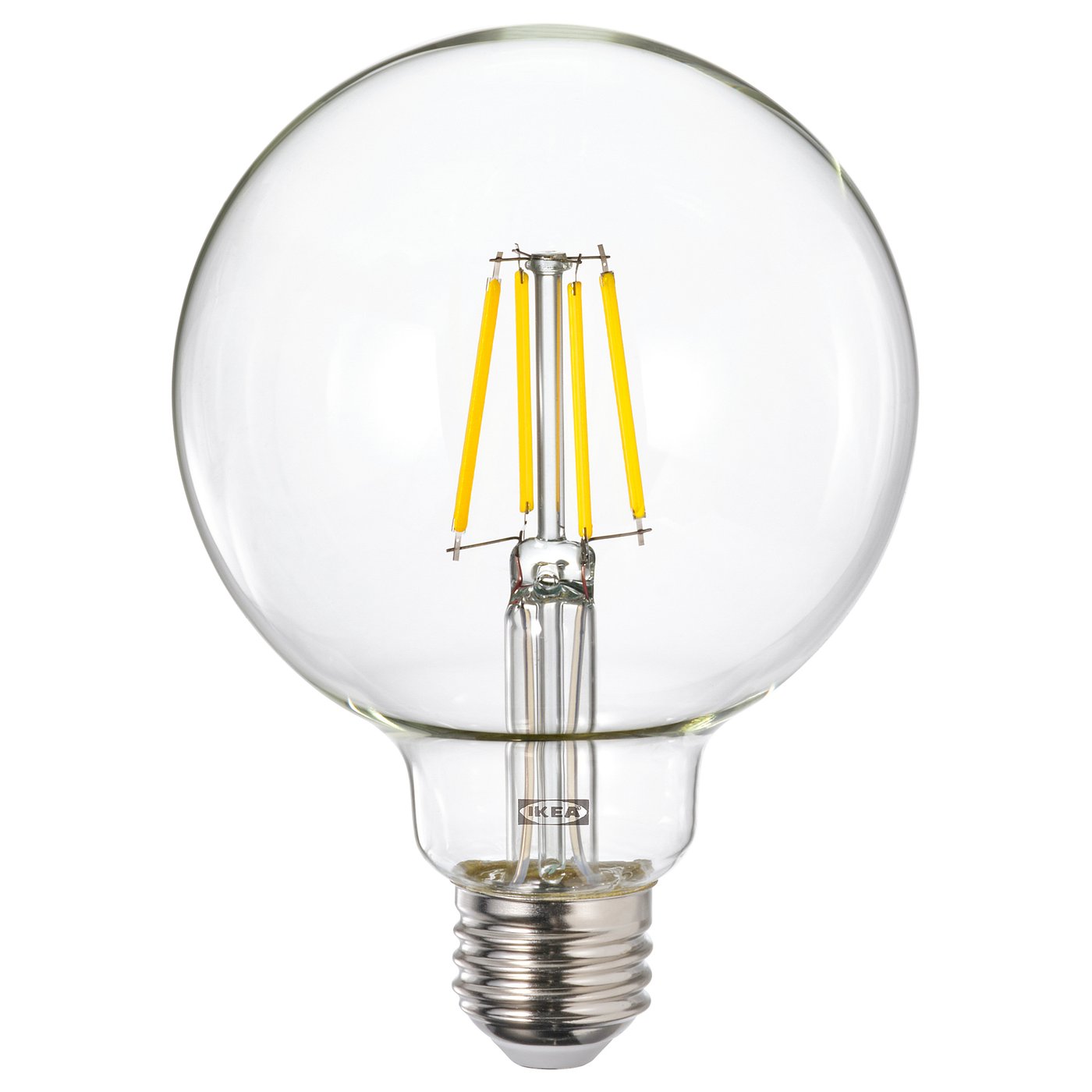 LUNNOM Bombilla LED E26 450 lúmenes, regulable/globo vidrio transparente, 4 "