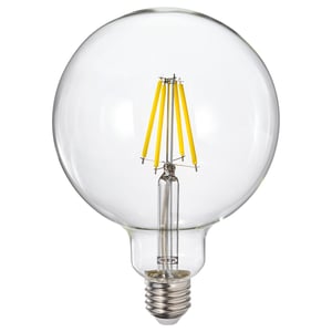 LUNNOM Bombilla LED E26 800 lúmenes, regulable/globo vidrio transparente, 5 "