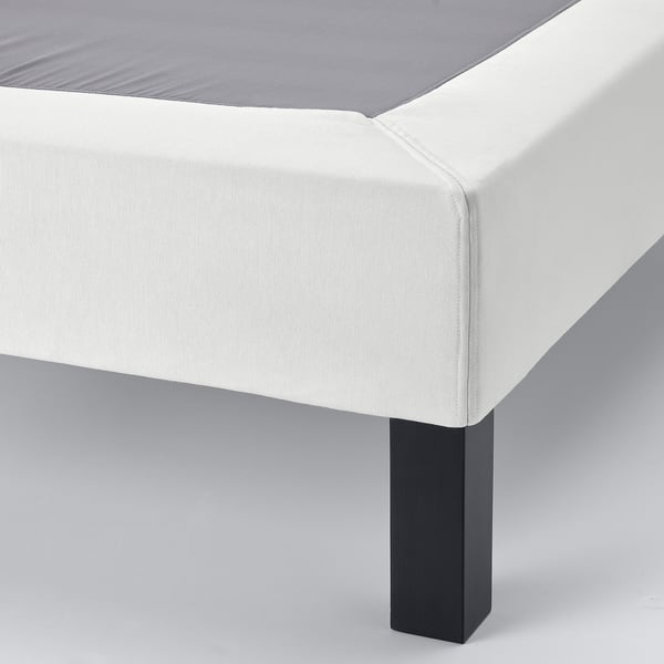LYNGÖR Base cama con tablillas+patas, blanco, Tamaño full