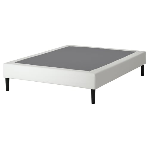 LYNGÖR Base de tablillas+patas, blanco, Tamaño King