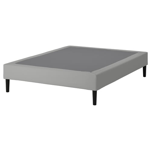 LYNGÖR Base de tablillas+patas, gris oscuro, Tamaño King
