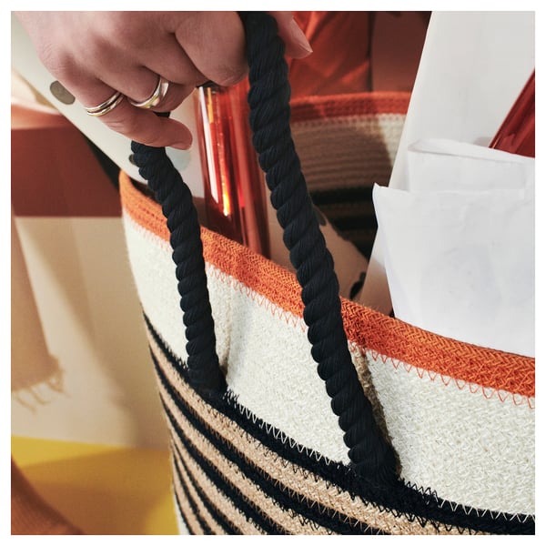 MÄVINN Canasta de almacenamiento, a rayas multicolor