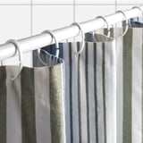 MAIHUENIA Cortina de baño, raya/azul, 72x72 "