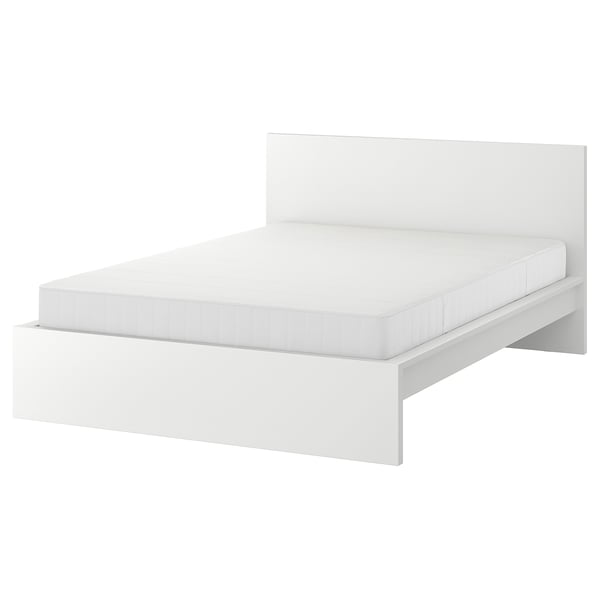 MALM Armazón de cama con colchón, blanco/Vesteröy Firmeza: media., Tamaño King