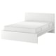 MALM Base de cama con colchón, blanco/Valevåg firme, Tamaño full