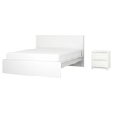 MALM / STORKLINTA Muebles de dormitorio, juego de 2, blanco, Tamaño King