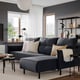 MANNARP Sofá 4 plazas+chaise longue, Gunnared beige
