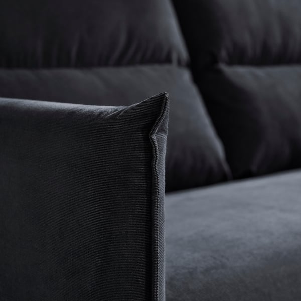 MANNARP Sofá 4 plazas+chaises longues, Saxemara negro-azul