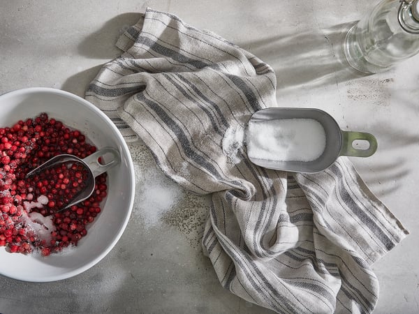 MARIATHERES Paño de cocina, lino beige/raya, 20x28 "