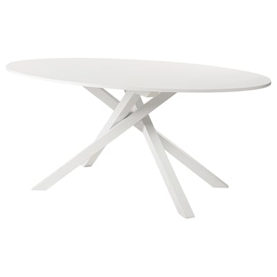 MARIEDAMM Mesa, blanco/efecto de piedra blanco, 70 7/8x39 3/8 "