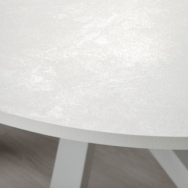 MARIEDAMM Mesa, blanco/efecto de piedra blanco, 70 7/8x39 3/8 "