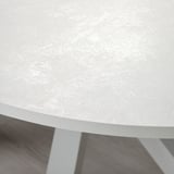 MARIEDAMM Mesa, blanco/efecto de piedra blanco, 70 7/8x39 3/8 "