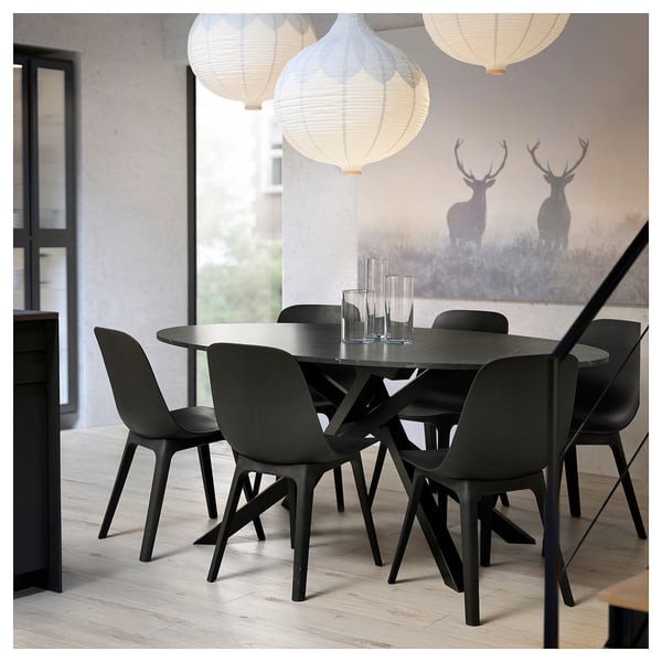 MARIEDAMM Mesa, negro efecto de mármol, 70 7/8x39 3/8 "