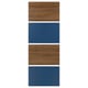 MEHAMN 4 paneles armz prta corrediza, efecto de nogal/azul, 29 1/2x79 1/8 "