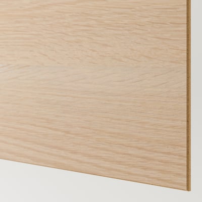 MEHAMN Par de puertas corredizas, doble cara/efecto de roble teñido en blanco blanco, 78 3/4x92 7/8 "