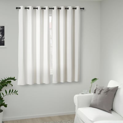 MERETE Cortinas opacas, 1 par, blanco/con ojales, 57x84 "