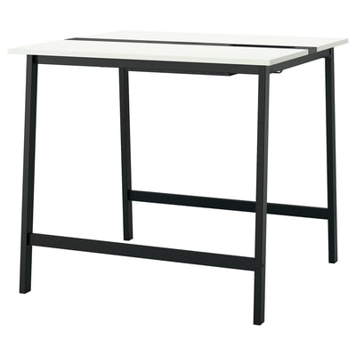 MITTZON Mesa de reuniones, blanco/negro, 47 1/4x42 1/2x41 3/8 "