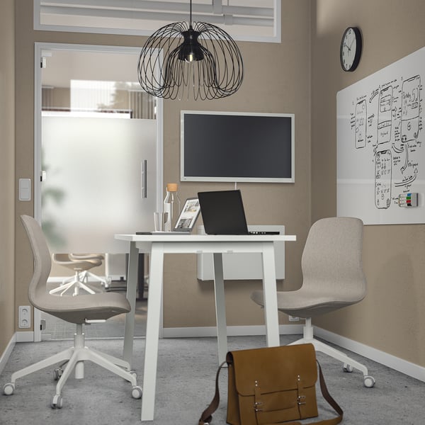 MITTZON Mesa de reuniones, blanco, 55 1/8x26 3/4x29 1/2 "