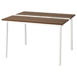 MITTZON Mesa de reuniones, chapa de nogal/blanco, 47 1/4x42 1/2x29 1/2 "