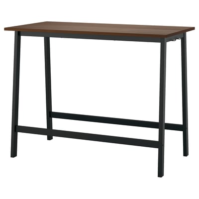 MITTZON Mesa de reuniones, chapa de nogal/negro, 55 1/8x26 3/4x41 3/8 "