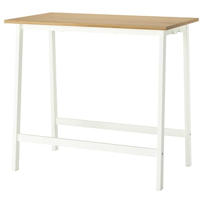 MITTZON Mesa de reuniones, chapa de roble/blanco, 47 1/4x26 3/4x41 3/8 "