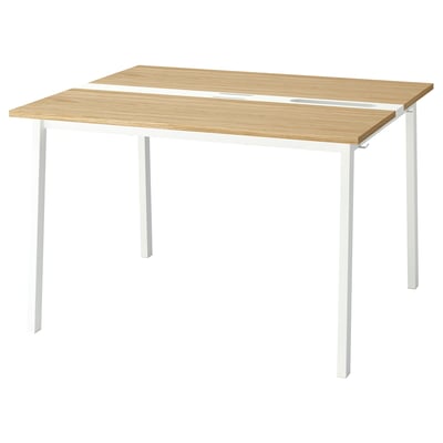 MITTZON Mesa de reuniones, chapa de roble/blanco, 47 1/4x42 1/2x29 1/2 "