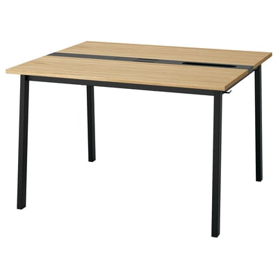 MITTZON Mesa de reuniones, chapa de roble/negro, 47 1/4x42 1/2x29 1/2 "