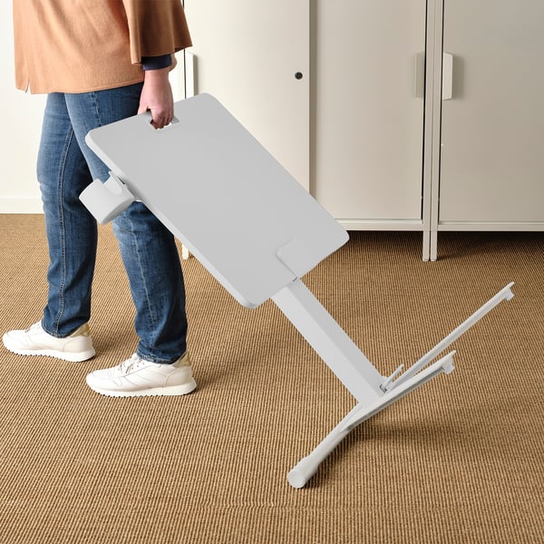 MITTZON Mesa para portátil+ruedas, blanco, 26x19 5/8 "